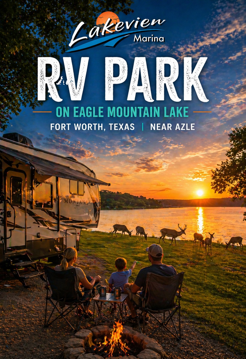 RV Park on Eagle Mountain Lake near Fort Worth Texas